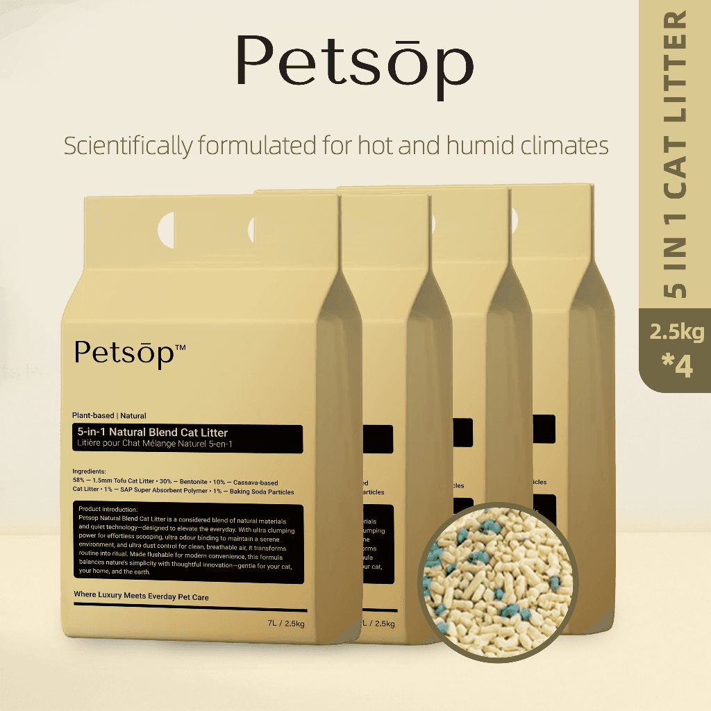 Petsōp™ 5-in-1 Mixed Tofu Cat Litter x4